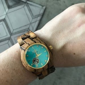 JORD Wood watch with Turquoise face